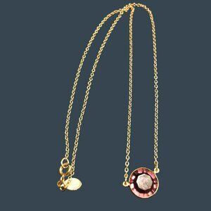 VTG AVON Gold Chain Necklace W/Purple Gemstone Pendant 80s